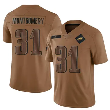 Men's Nike Philadelphia Eagles Wilbert Montgomery 2023 Salute To Service Jersey - Brown Limited