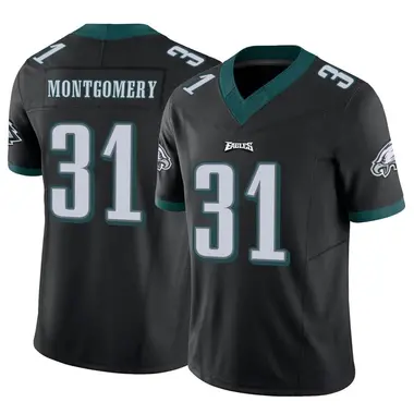 Men's Nike Philadelphia Eagles Wilbert Montgomery Vapor F.U.S.E. Jersey - Black Limited